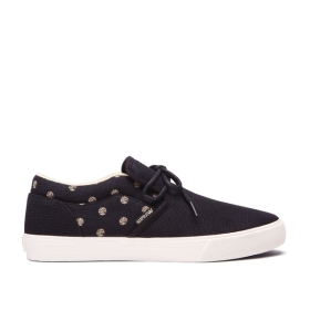 Supra Mens CUBA Black/Mojave/bone Low Top Shoes | CA-79124